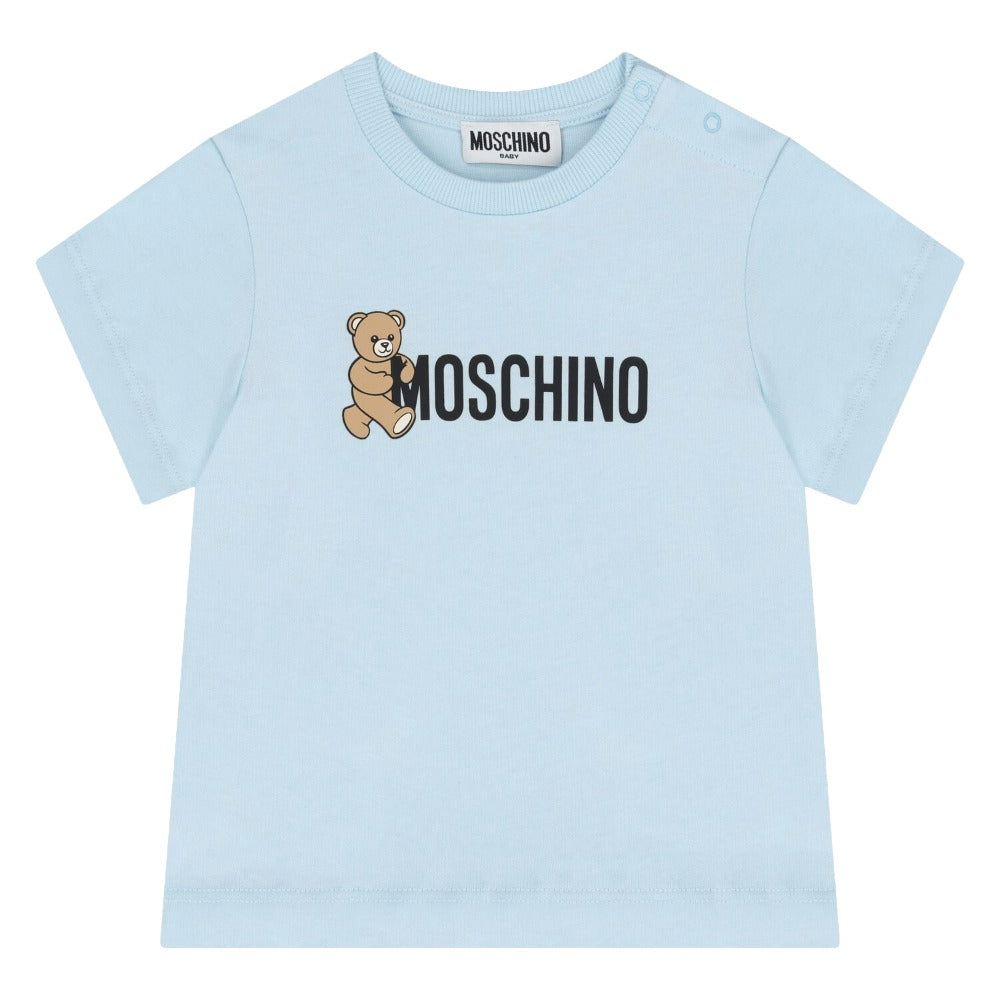 Moschino Tshirt Unisex Logo Light Blue