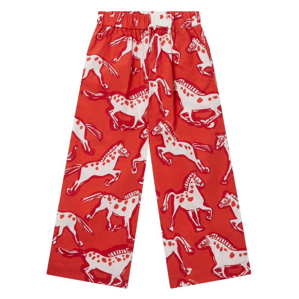 Stella Mccartney Pants Allover Horses Redcream