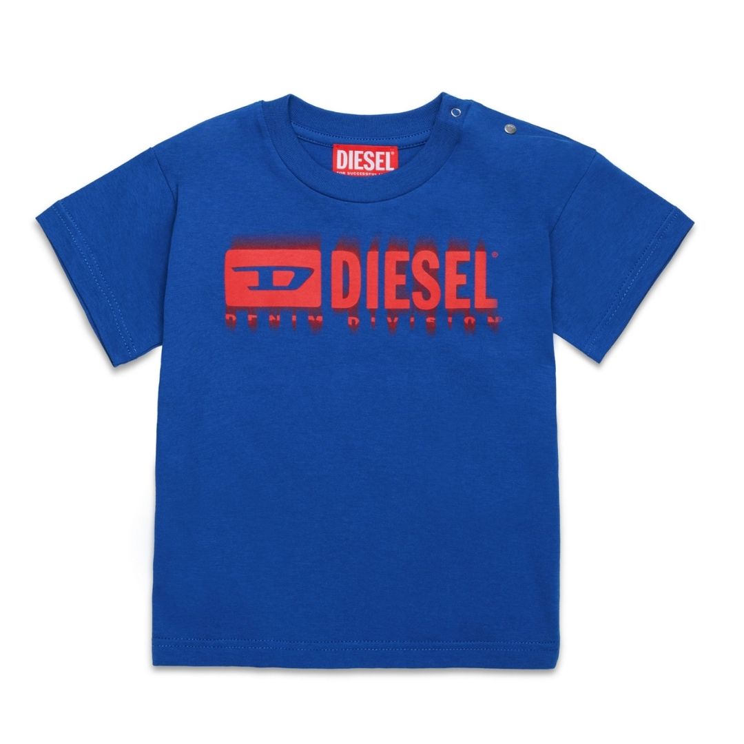 Diesel T-Shirt Bold Logo Blue-Red