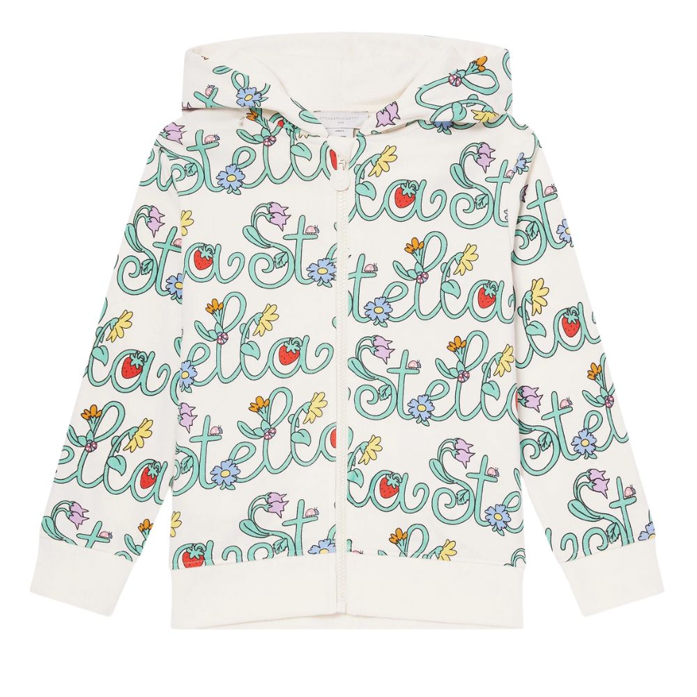 Stella Mccartney Sweater Allover Print With Hood Multi