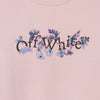 Off White Sweater Flower Logo Pink