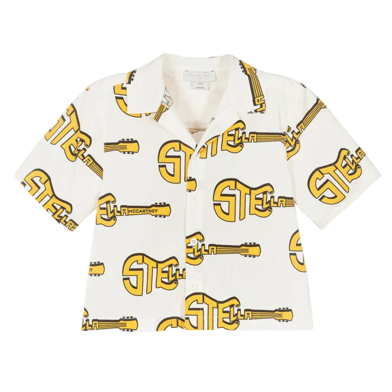 Stella Mccartney Shirt Allover Logo Whiteyellow