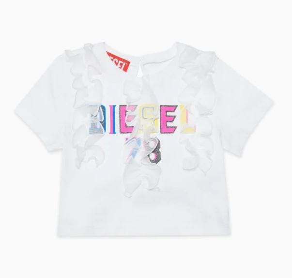 Diesel T-Shirt Ruffles Logo White