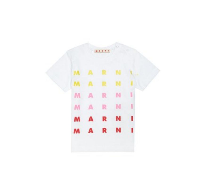 Marni T-Shirt Multicolor Logo White