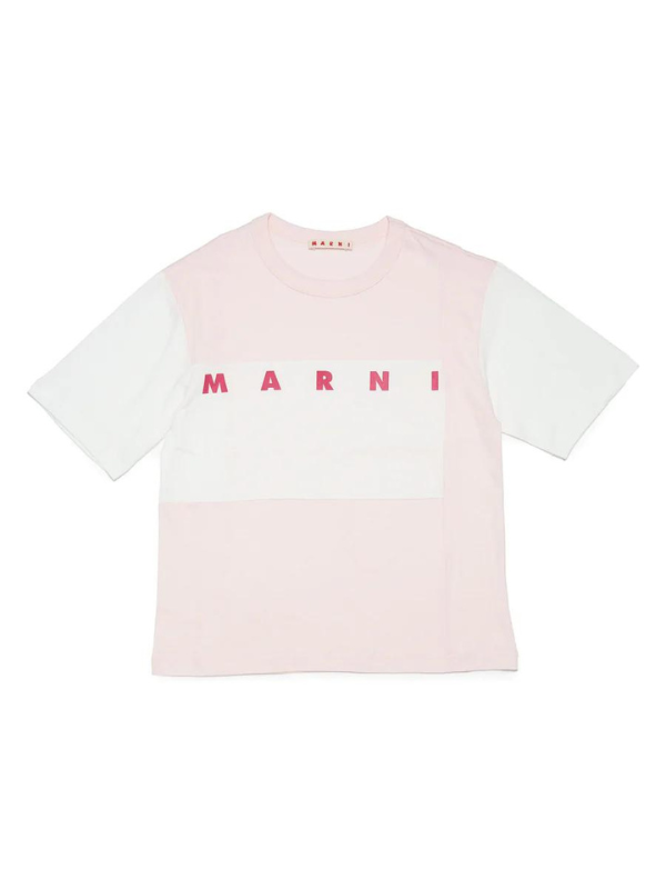 Marni T-Shirt Logo Light Pink & White