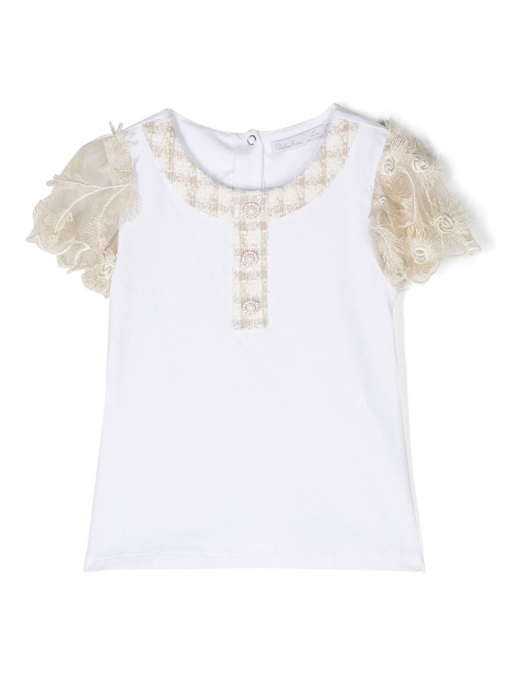 Patachou T-Shirt White & Cream Gold