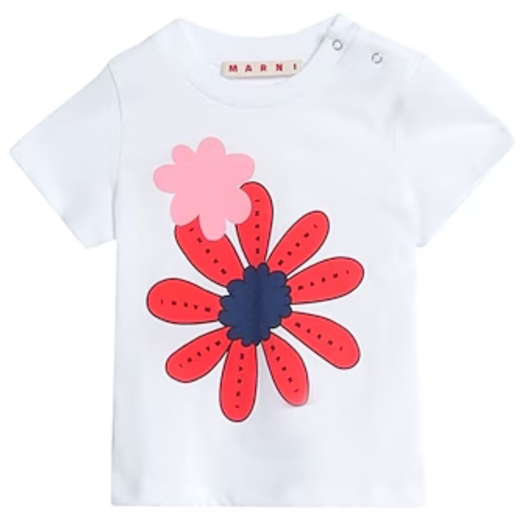 Marni T-Shirt Flower White